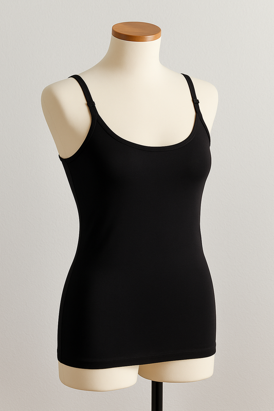 Shapermint Essentials Scoop Neck Cami Black White Adjustable Straps S-XXL NWT