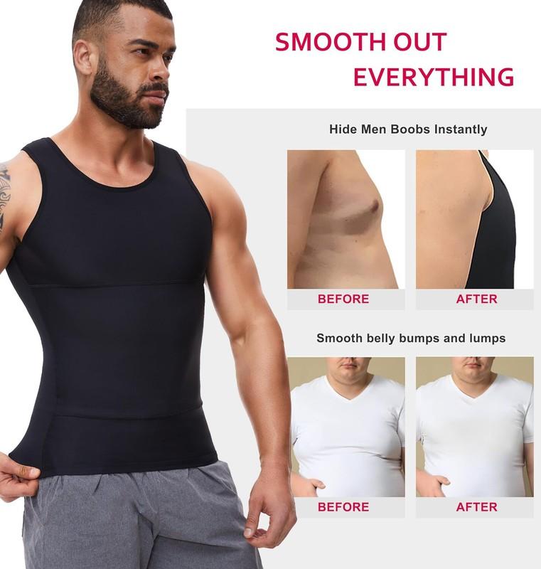 Shapertop For Men Slimming Tank Compression Shirt Gynecomastia Belly Shapewear