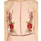 SHE + SKY Peach Embroidered Halter Style Romper Size Large