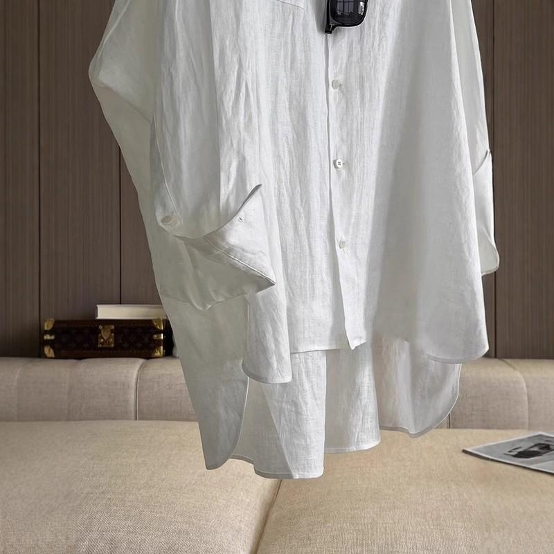 Shirt Linen Slightly Transparent Cotton And Linen Top Thin Shirt White Loose Top