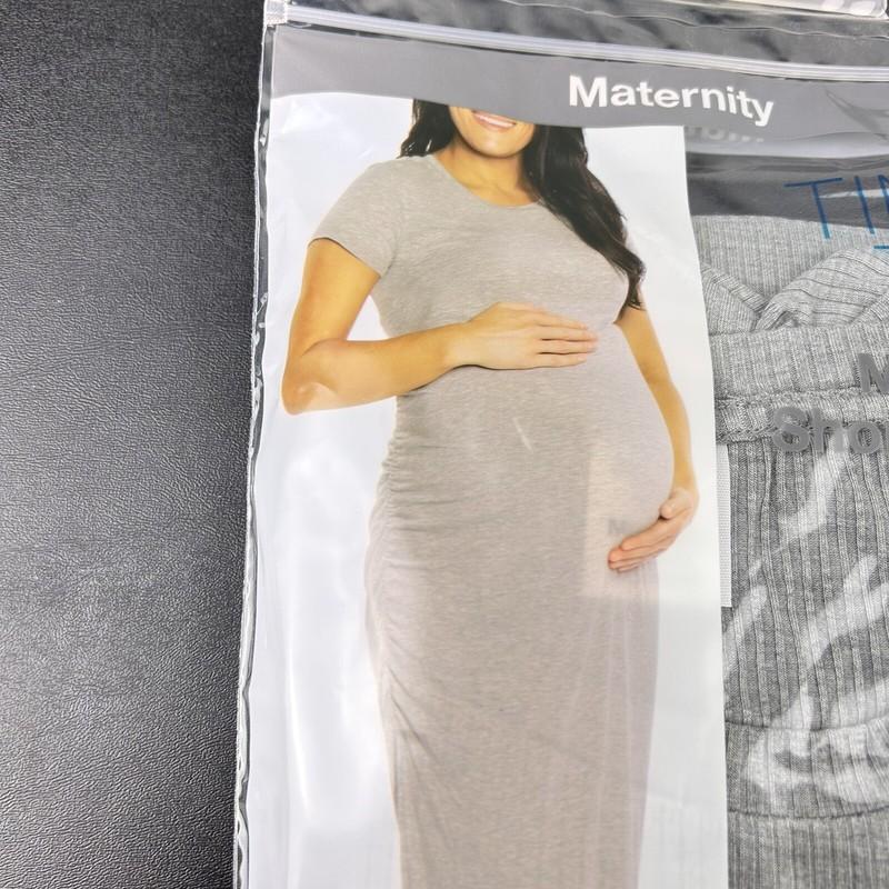 Short Sleeve Maternity Dress Semi Fitted Gray Pull Over Time And Tru