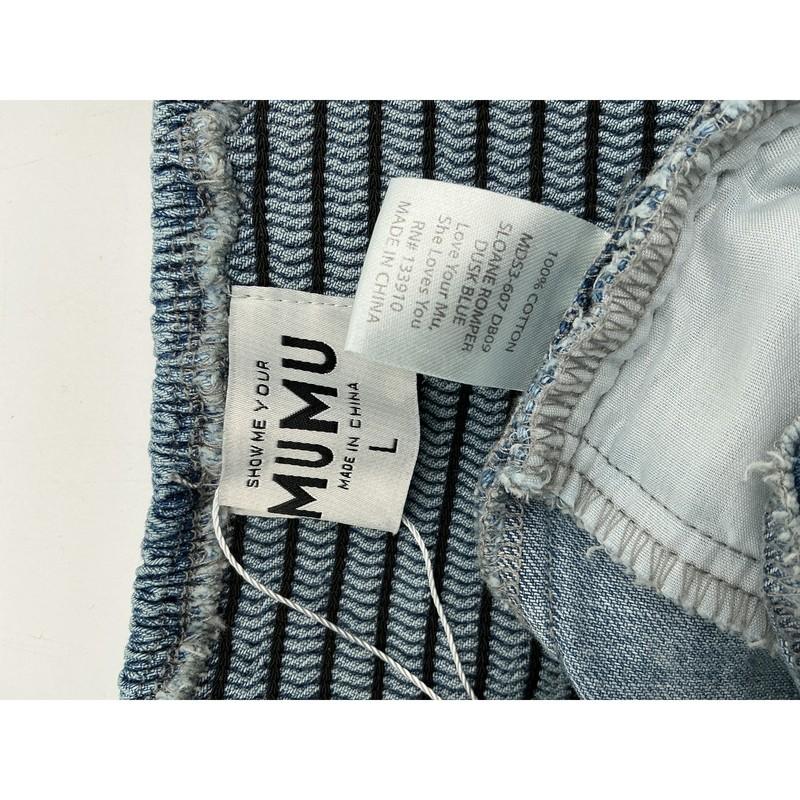 Show Me Your Mumu 'Sloane' Blue Cotton Romper Size L
