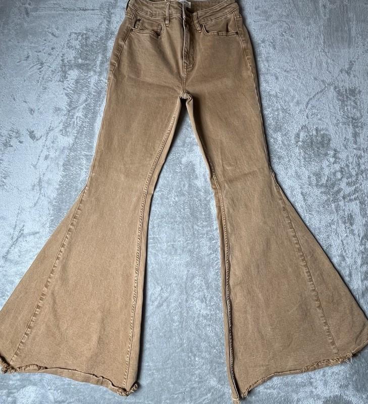 Shyanne Boho Flare Hippie Western Country Denim Bell Bottom Jean Size 29 Brown