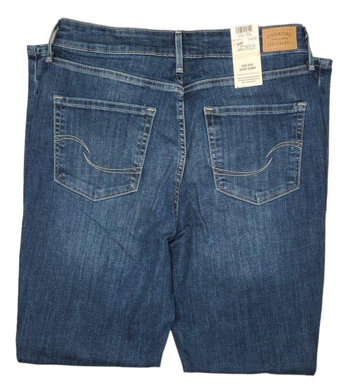 Signature By Levi Strauss #11439 NEW Womens Super Skinny Shaping Distressed Jean
