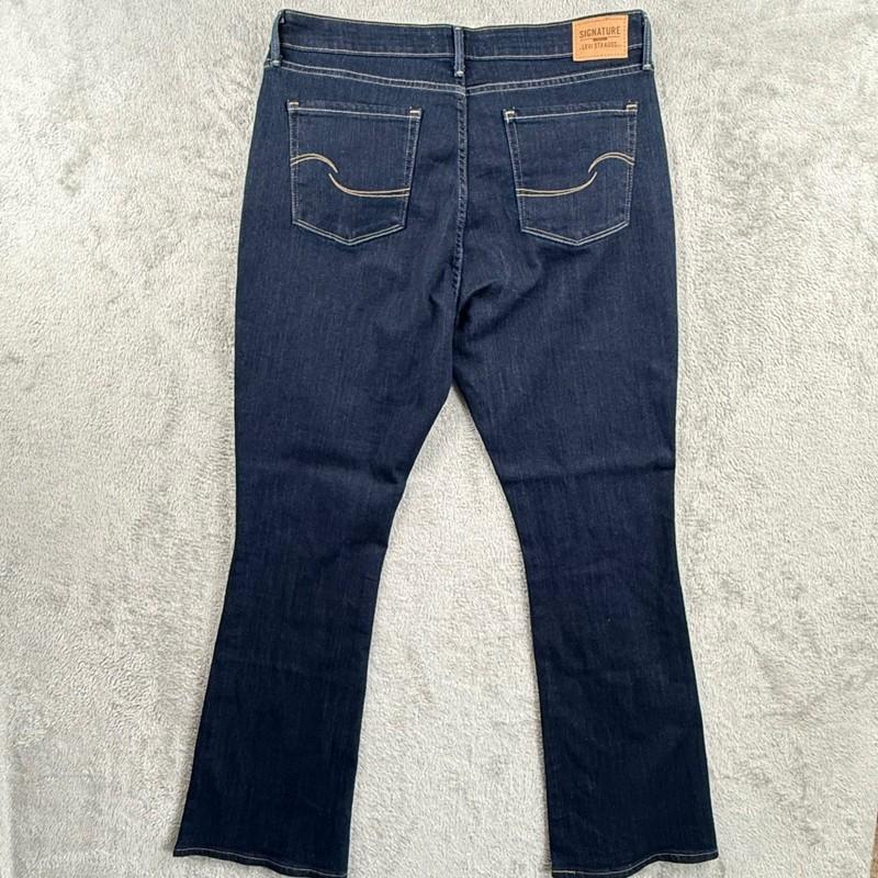 Signature Levi Strauss Jeans Womens 16S W33 L30 Mid Rise Bootcut Dark Wash NWT