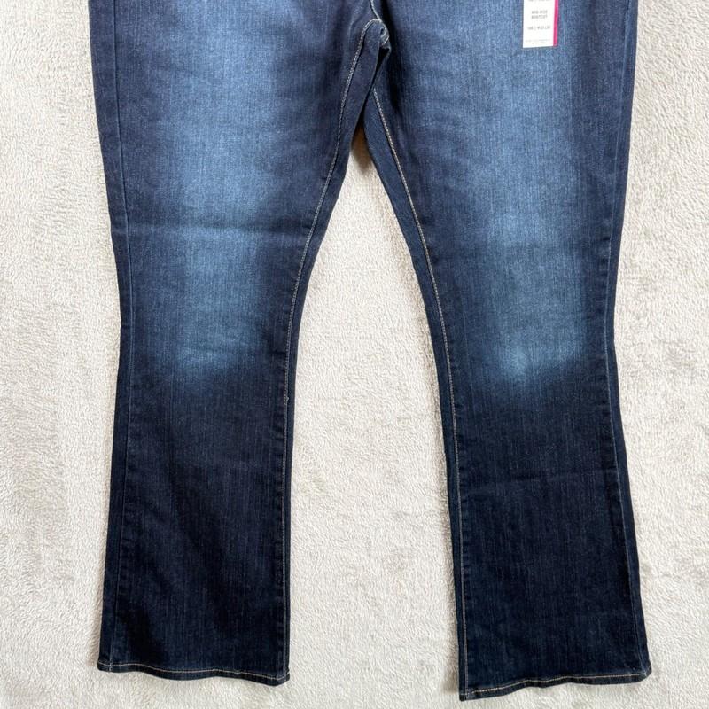 Signature Levi Strauss Jeans Womens 16S W33 L30 Mid Rise Bootcut Dark Wash NWT