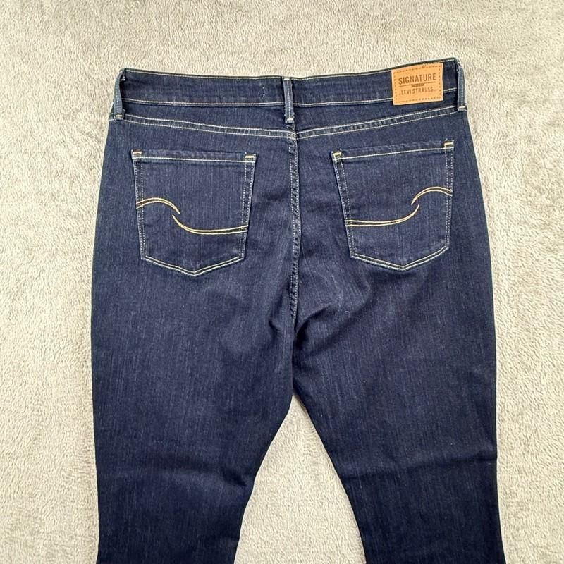 Signature Levi Strauss Jeans Womens 16S W33 L30 Mid Rise Bootcut Dark Wash NWT