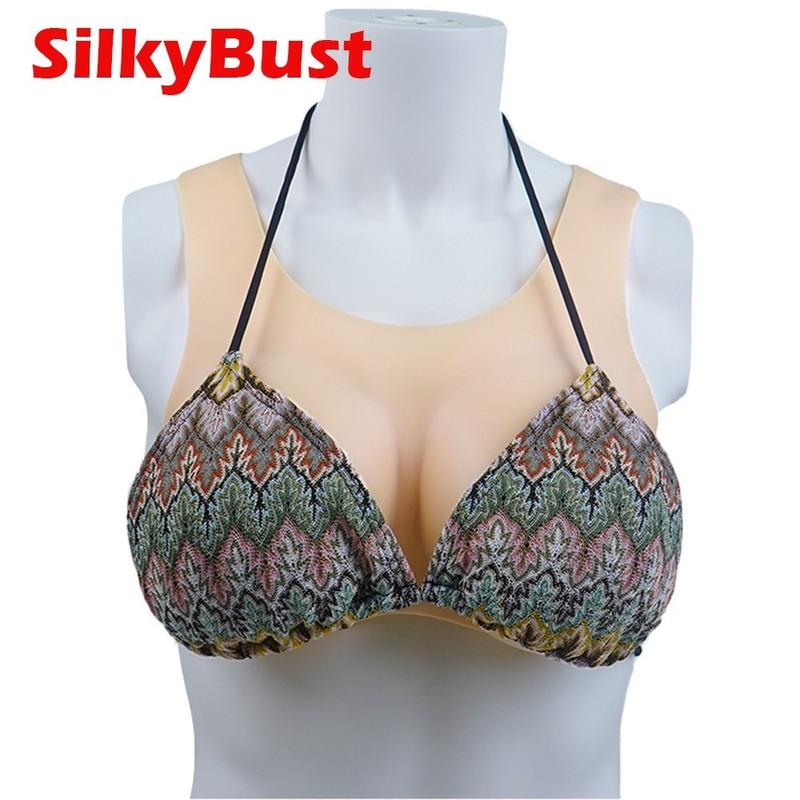 Silicone Breastplate Fake Breast Forms Round Collar Hollow Back Fake Boobs E Cup