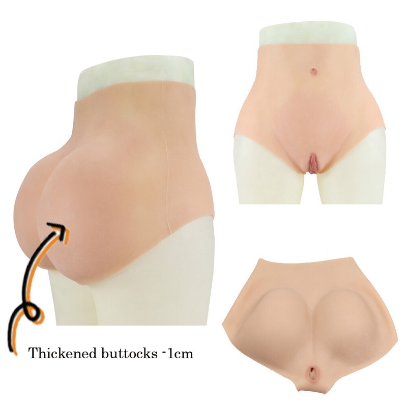 Silicone Cross-dressing Pants High Waist Buttocks Briefs Fake Vagina Pants