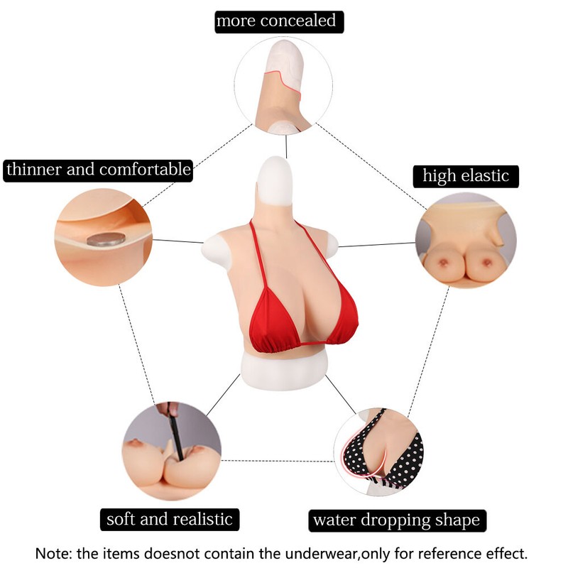 Silicone Crossdresser Breast Forms Breastplates Drag Queen Fake Boobs Underwear