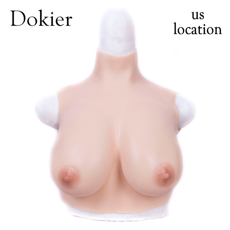 Silicone Gel Filled Breast Forms Drag Queen Fake Boobs Crossdresser Bodysuit