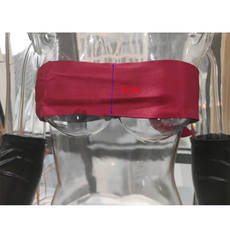Silk Satin Blindfold Sexy Eye Cover Reversible Glossy Ribbon Black Red Women