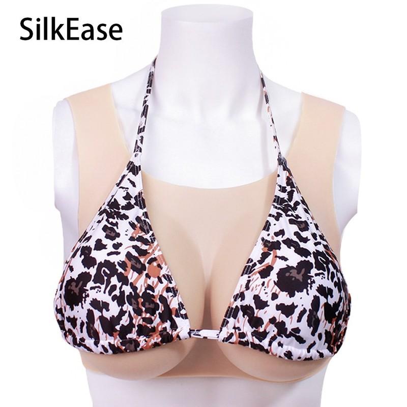 SilkEase Fake Boobs Silicone Breast Forms Back Hollow Crossdresser Drag Queen