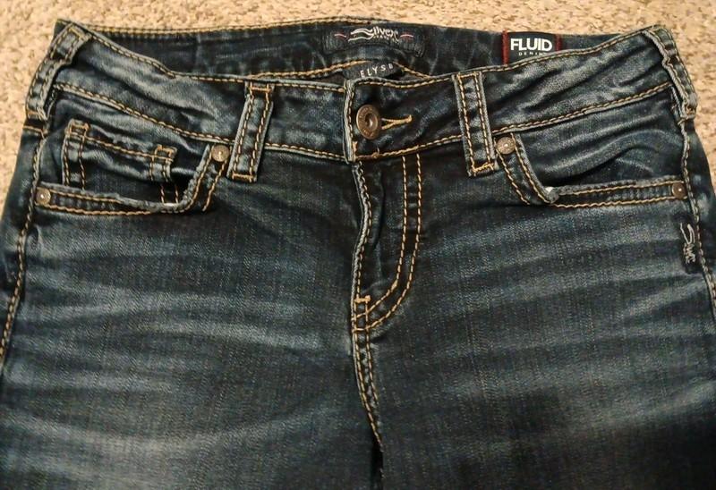 Silver Jeans Elyse Mid Slim Boot Womens 28x31 Dark Wash Fluid Denim Stretch