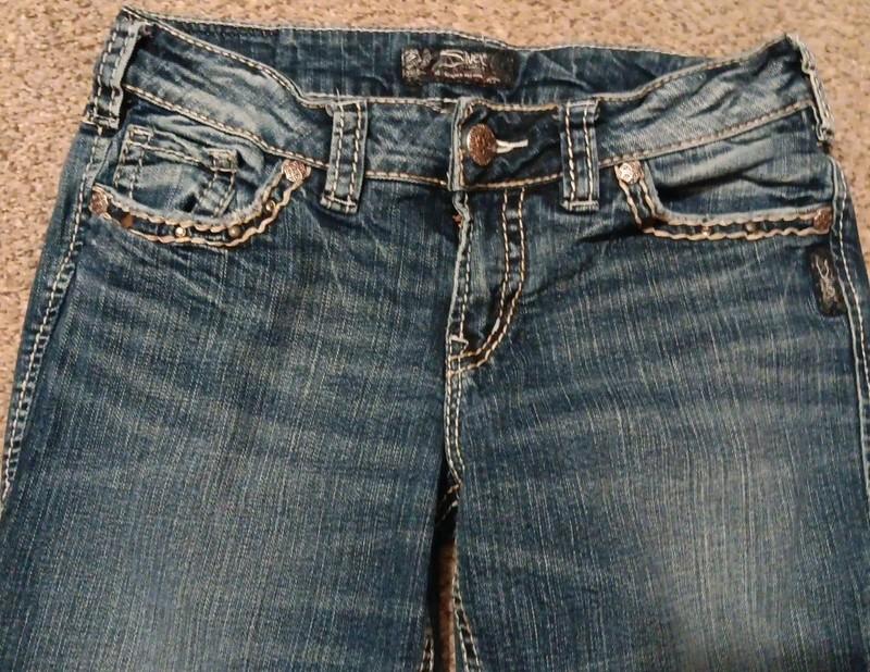 Silver Jeans Suki Bootcut Womens 29x31 Medium Wash Mid Rise Stretch Embellished
