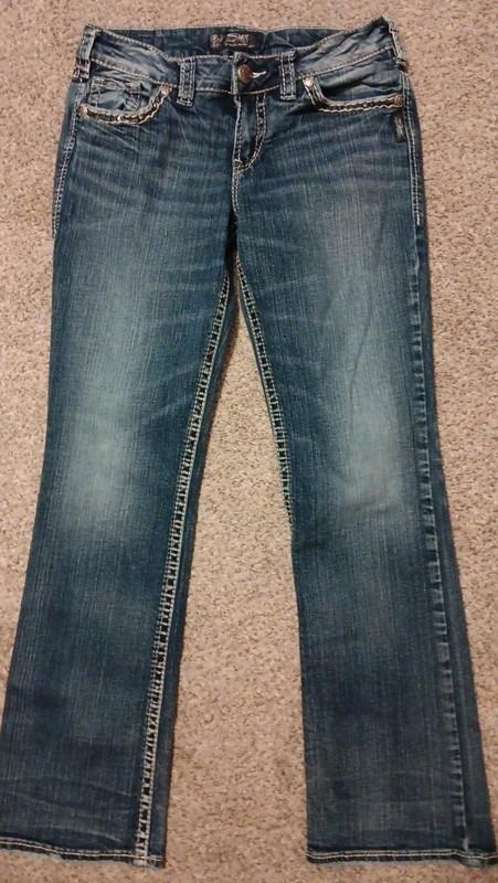 Silver Jeans Suki Bootcut Womens 29x31 Medium Wash Mid Rise Stretch Embellished