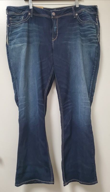 Silver Jeans Women Plus Suki Slim Boot Jeans Mid Rise Relaxed Hip/Thigh In Blue