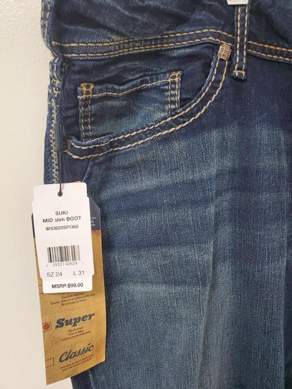 Silver Jeans Women Plus Suki Slim Boot Jeans Mid Rise Relaxed Hip/Thigh In Blue