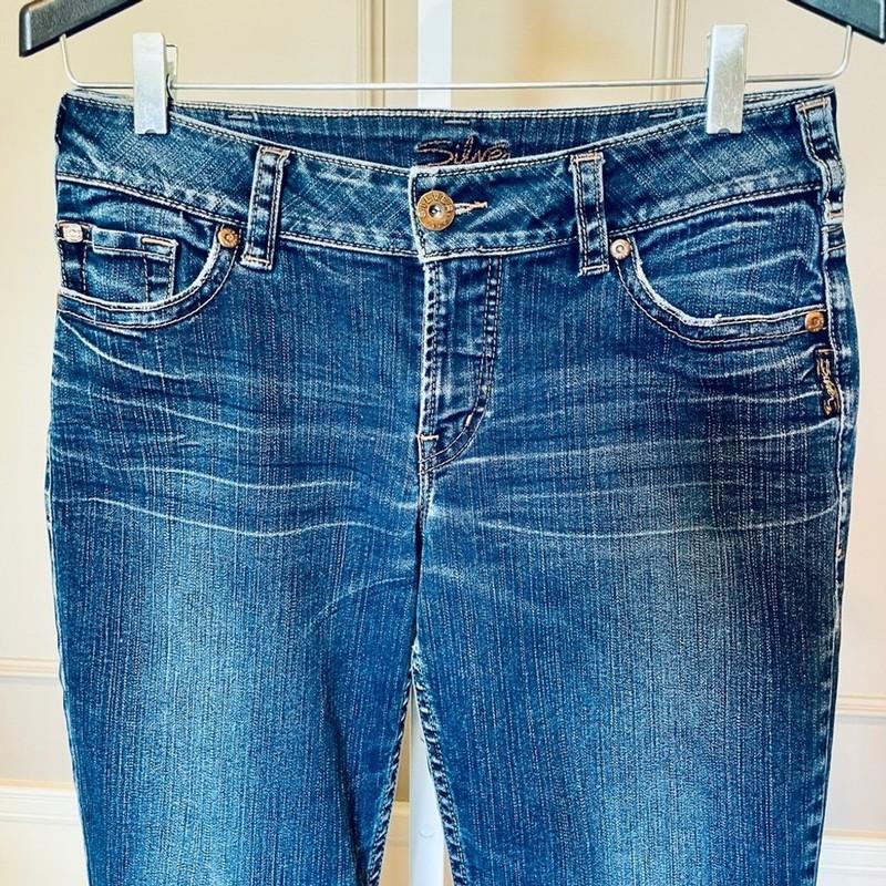 Silver Suki EUC 30 32 Dark Wash Not Distressed Straight Leg Slim Boot