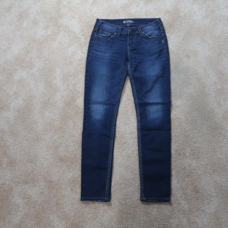 Silver Suki Mid skinny Jeans Women's 28x31 Blue Stretch Denim