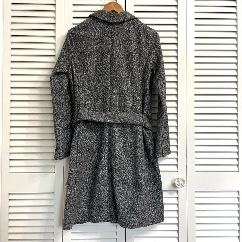 Simply Vera Wang Trench Coat Women’s Small Gray Black Marled Belted Fall Notched