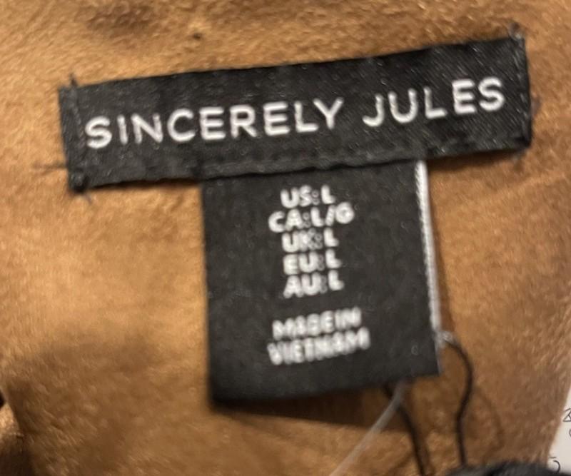 Sincerely Jules Faux Suede Sheath Dress Size L Brown Sleeveless Dress NWT