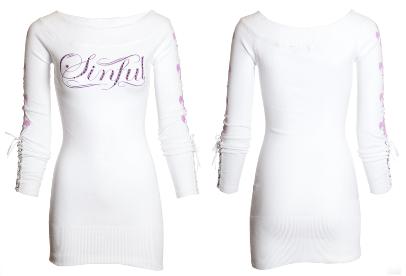 Sinful by Affliction Women's Sweater Dress Electra Biker Tattoo Sinful by Affliction Women's Sweater Dress Electra Biker Tattoo