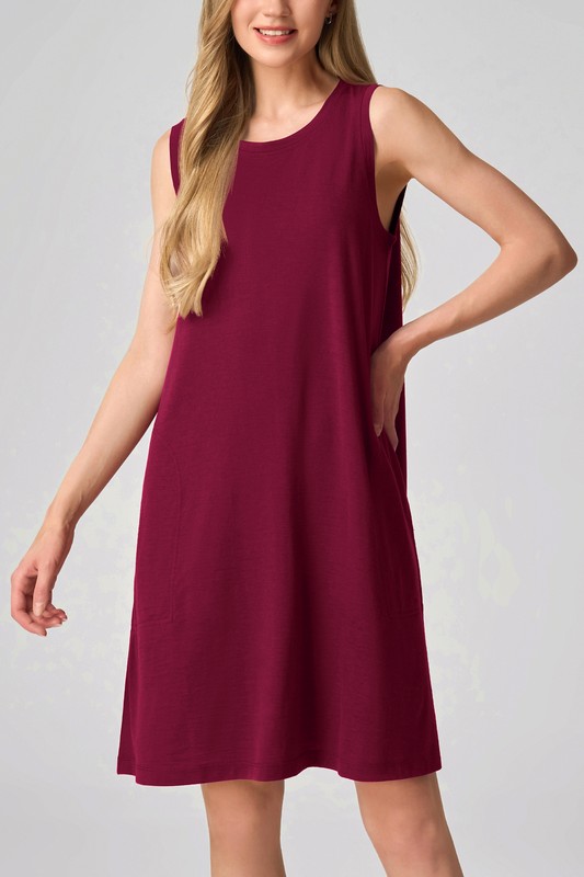 SIORO Women Merino Wool Nightgown Sleeveless Sleepwear Knee-Length Lounge Dress