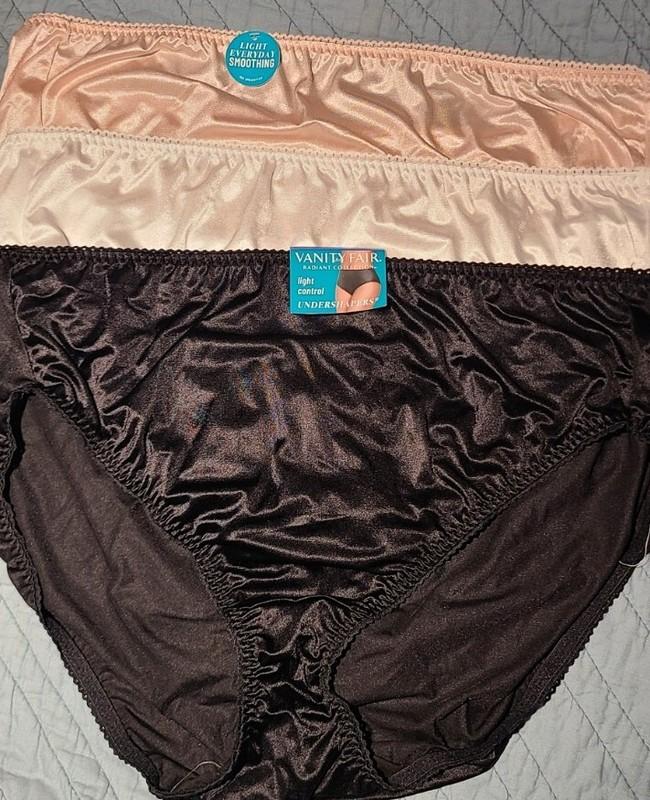 Size 12 Vanity Fair Hi-Cut Lot Of 4 Nylon Panties