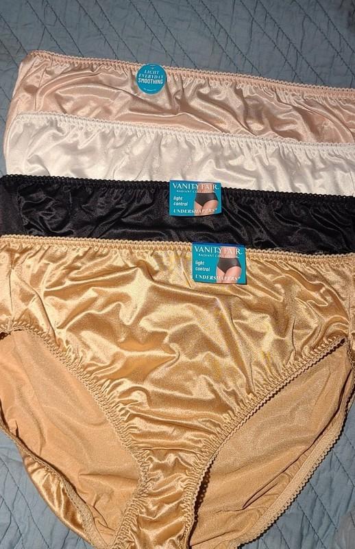 Size 12 Vanity Fair Hi-Cut lot of 4 Nylon Panties