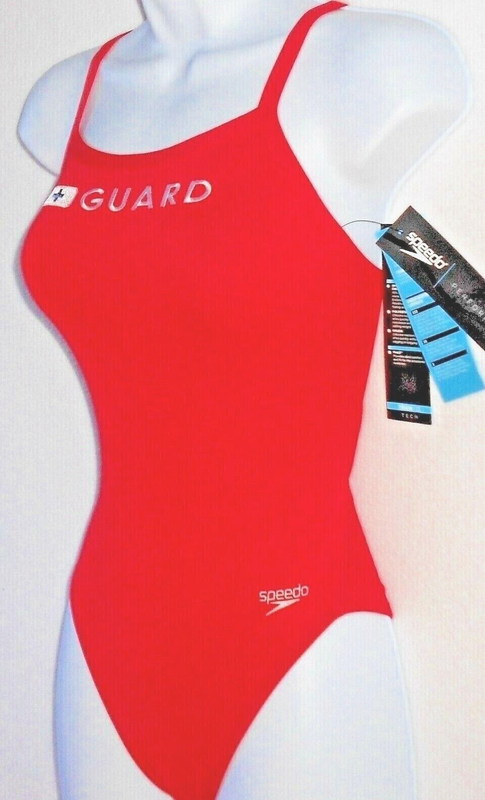 Size 12 Womens Swimsuit NWT Red Bathing Suit 781101 Speedo Swim Guard EU 38