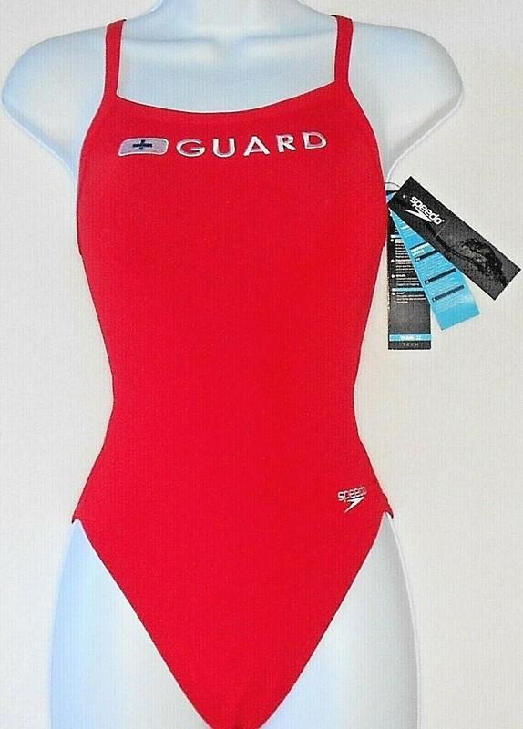 Size 12 Womens Swimsuit NWT Red Bathing Suit 781101 Speedo Swim Guard EU 38