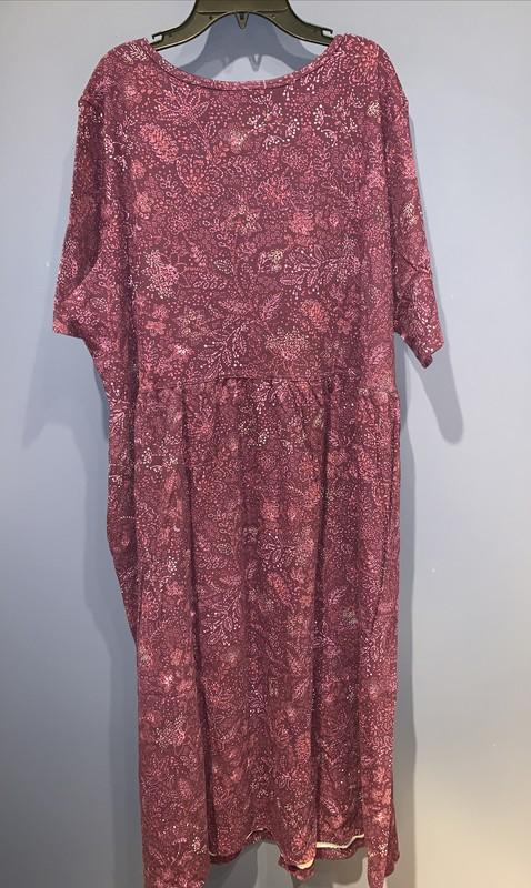 Size 22/24 1X Purple Button Front House Dress With Pockets Woman Within