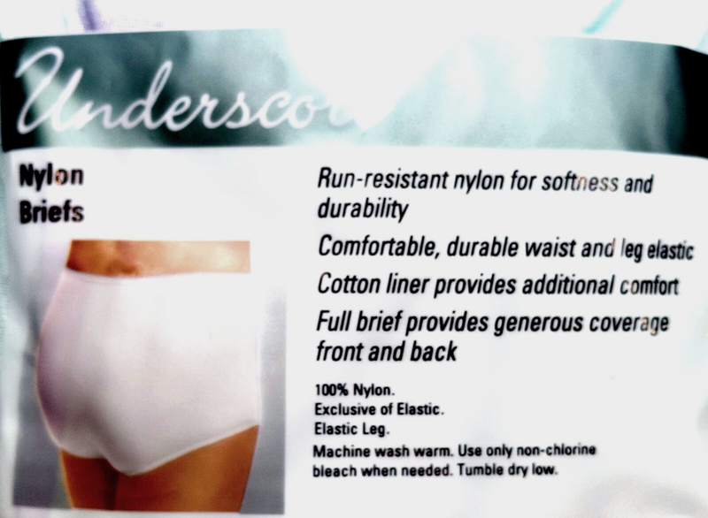 SIZE XXL/9 Underscore 3 Pack Womens Nylon Briefs Panties White Color JCPenney