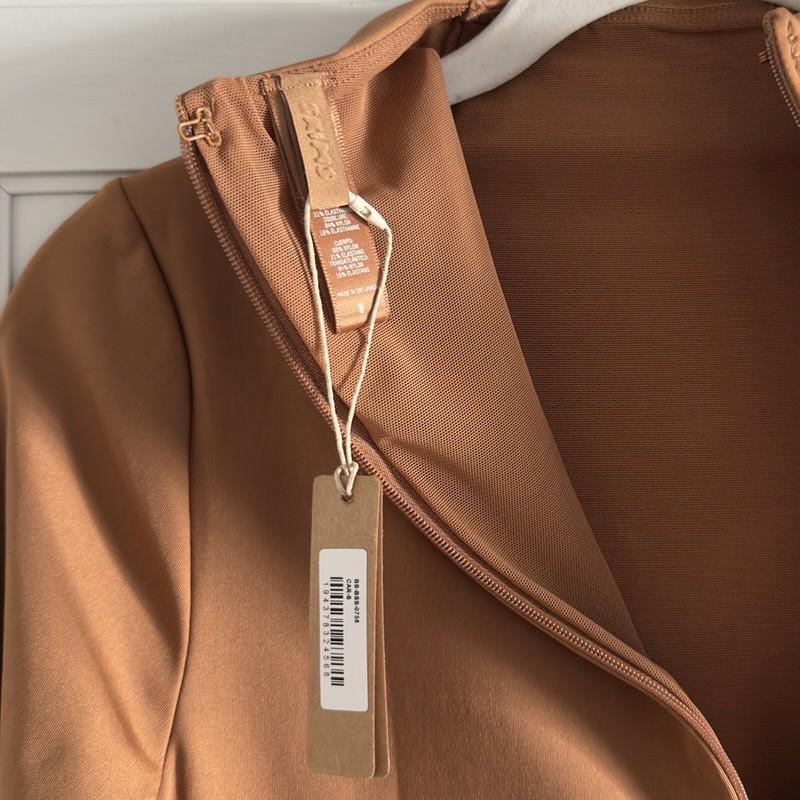 SKIMS All In One Long Sleeve Mock Neck Romper Jumpsuit In Caramel Size Small