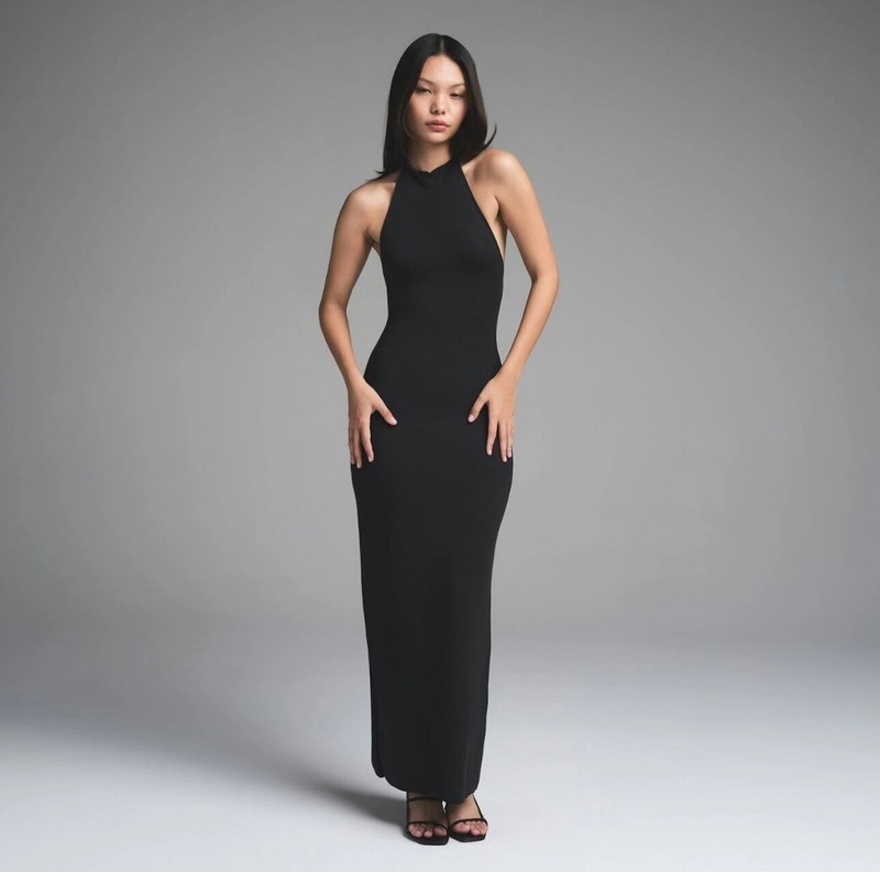 Skims Cloud Halter Long Dress