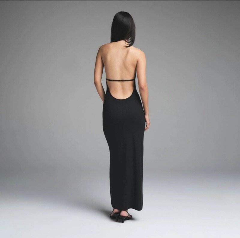 Skims Cloud Halter Long Dress