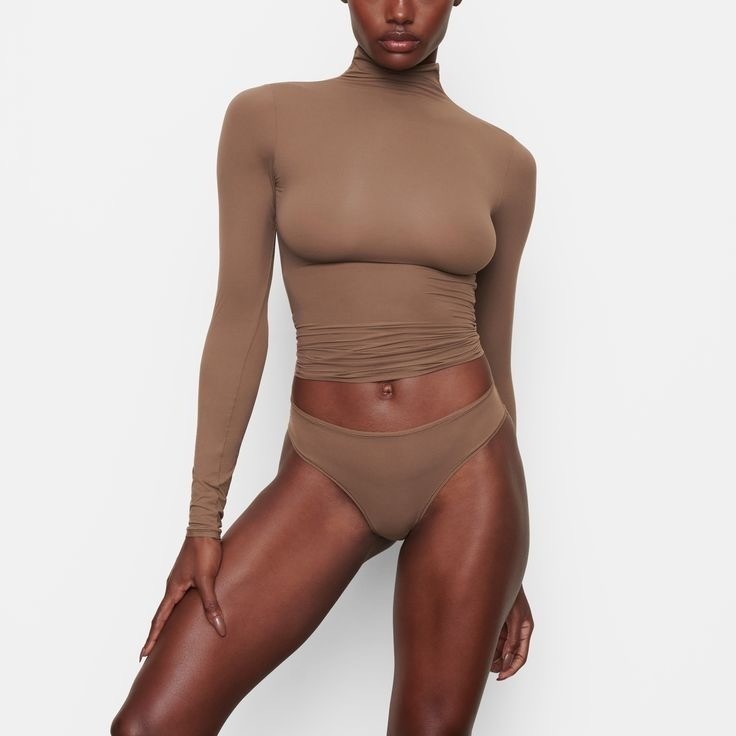 SKIMS Fits Everybody Turtleneck Top NEW Oxide 2X