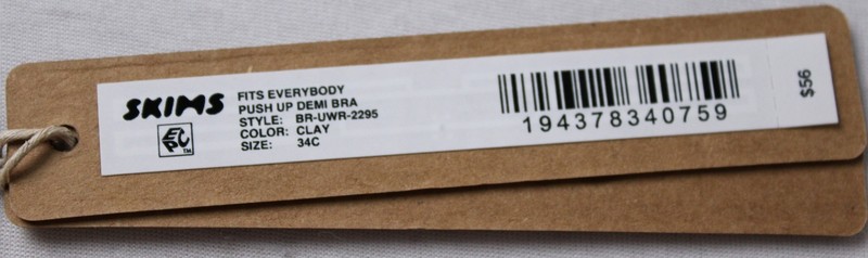 SKIMS Women's Fits Everybody Wired Push-Up Demi Bra DM3 Clay Size 34C NWT