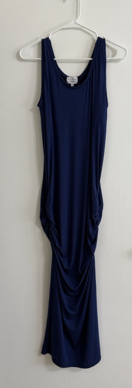 Skivys Tank Dress Femme Blue Tight Maxi Size L Built In Bra Ruched Slimming Soft