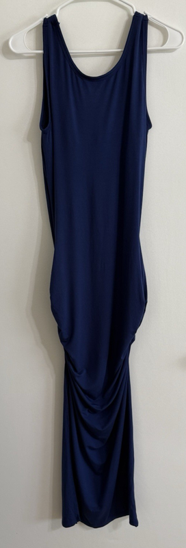 Skivys Tank Dress Femme Blue Tight Maxi Size L Built In Bra Ruched Slimming Soft