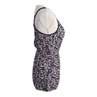 Sleeveless Floral Black Multicolor Romper Size 8 Pockets Elastic-Waist Jumpsuit