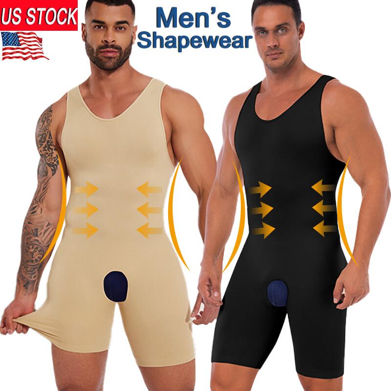 Slimming Men Compression Shapewear Bodysuit Tummy Control Body Shaper Undershirt