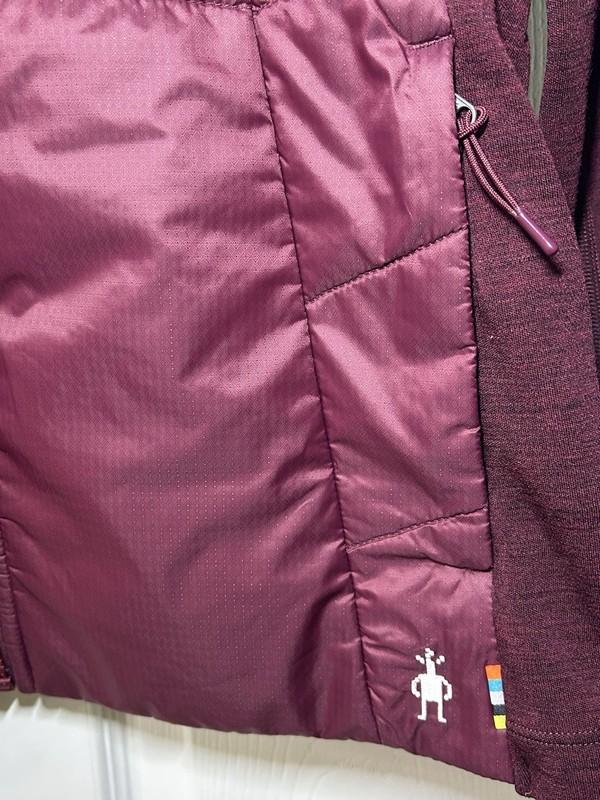Smartwool Womens Large Smartloft Jacket Black Cherry Full Zip Merino Wool Thumb