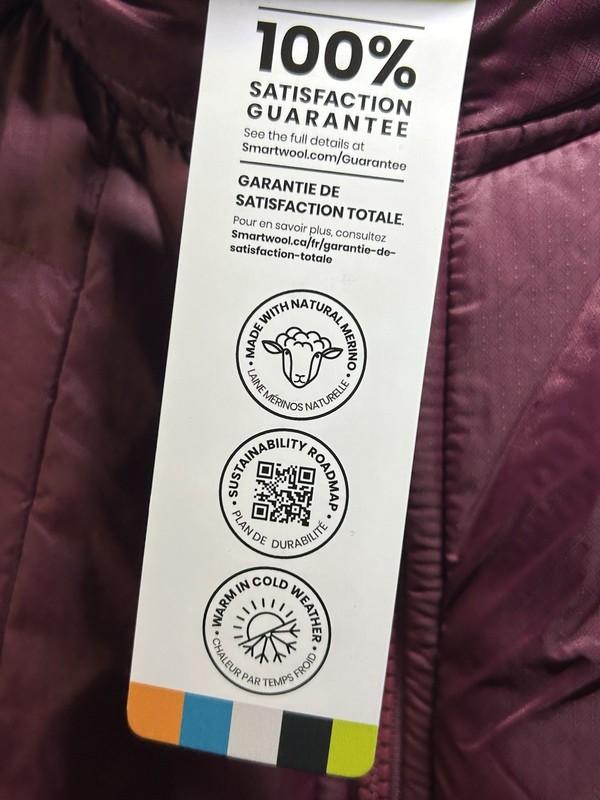 Smartwool Womens Large Smartloft Jacket Black Cherry Full Zip Merino Wool Thumb