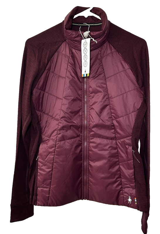 Smartwool Womens Large Smartloft Jacket Black Cherry Full Zip Merino Wool Thumb