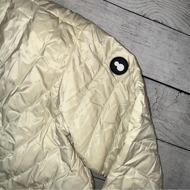 SNOWMAN NEW YORK Down Cream Hooded Lightweight Puffer Jacket Coat EUC Size XS