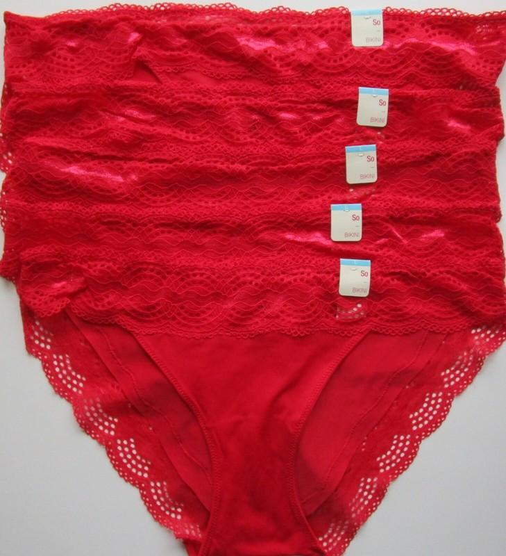 SO Intimates Red Bikini Pantie 5 Pack Style CAN75-005 Size Large Retail