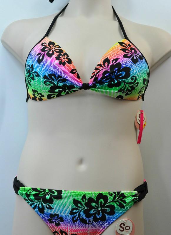 SO Multi Color Hawaiian Floral Print Bikini Top or Bottom Swimwear MSRP $28