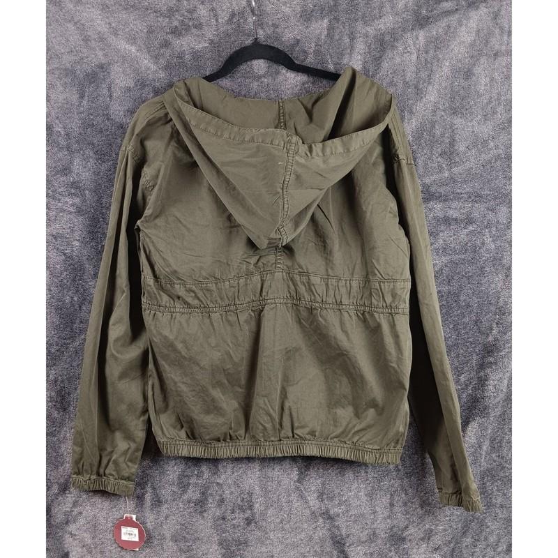 So Olive Green Hooded Anorak Jacket Long Sleeve Pullover Drawstring Women's